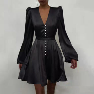 High Waist Lantern Dress