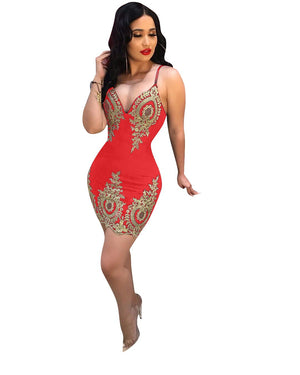 V-neck stretch dress