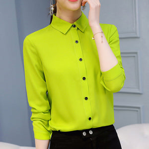 Women's Long-sleeved Chiffon Shirt