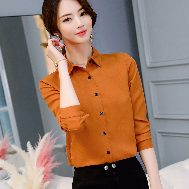 Women's Long-sleeved Chiffon Shirt