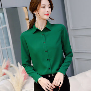 Women's Long-sleeved Chiffon Shirt