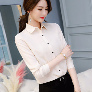 Women's Long-sleeved Chiffon Shirt