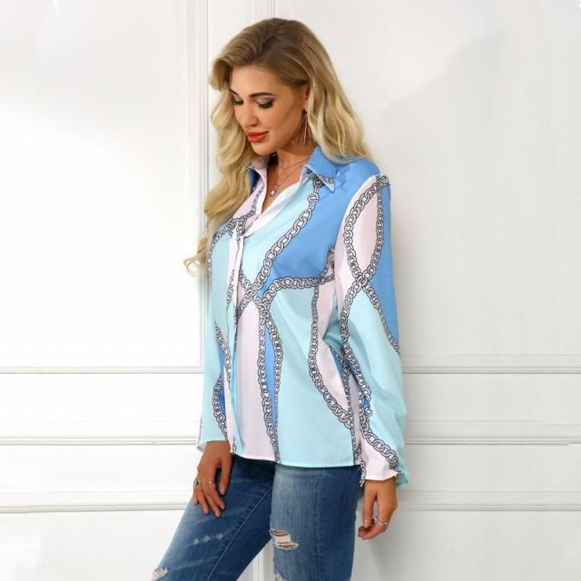 Turn Down Collar Long Sleeve Shirt