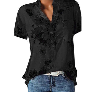 woman casual V-neck short-sleeved shirt