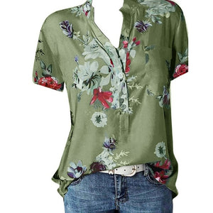 woman casual V-neck short-sleeved shirt