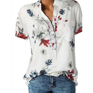 woman casual V-neck short-sleeved shirt