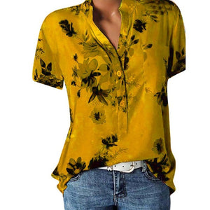 woman casual V-neck short-sleeved shirt