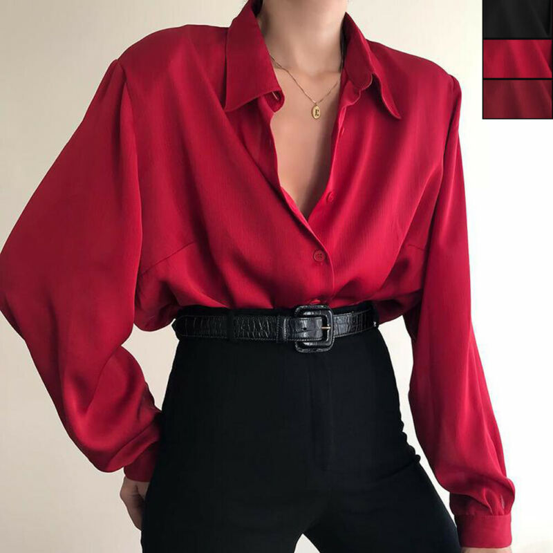 women Button Turn Down Collar Shirts