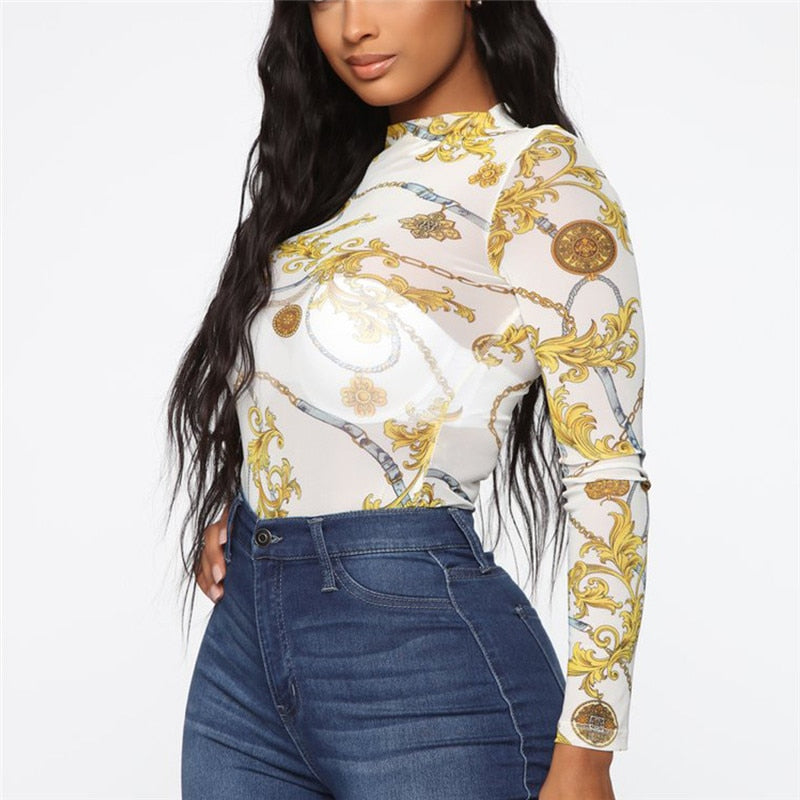 See Through Printed Shirt