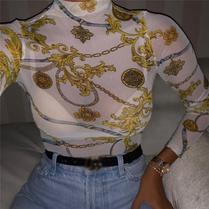 See Through Printed Shirt