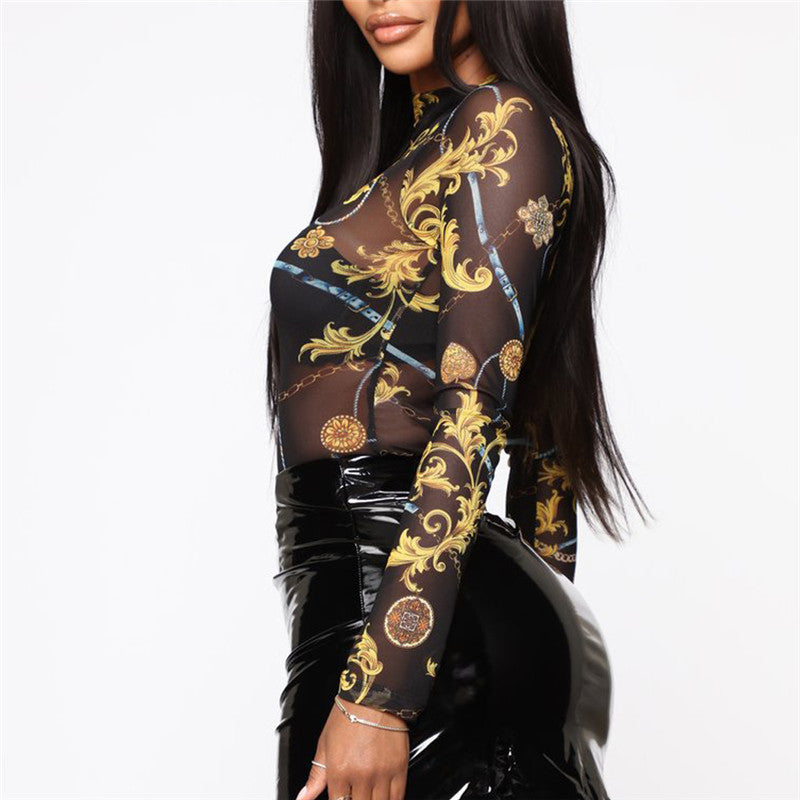 See Through Printed Shirt