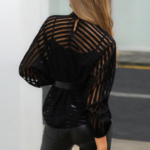 Sexy Women Mesh Sheer Blouses
