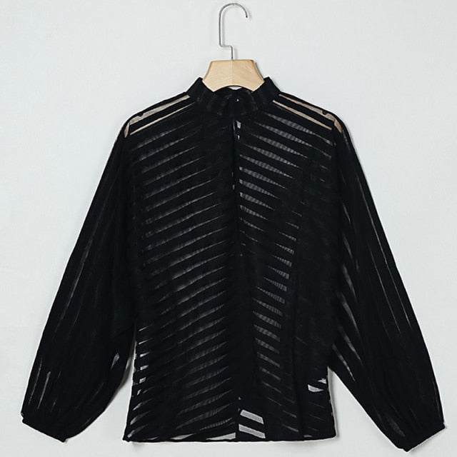 Sexy Women Mesh Sheer Blouses