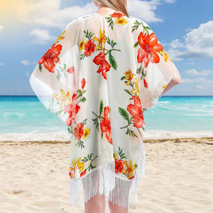 Chiffon Floral Loose Cover Up  Kimono