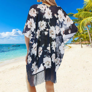 Chiffon Floral Loose Cover Up  Kimono