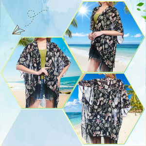 Chiffon Floral Loose Cover Up  Kimono
