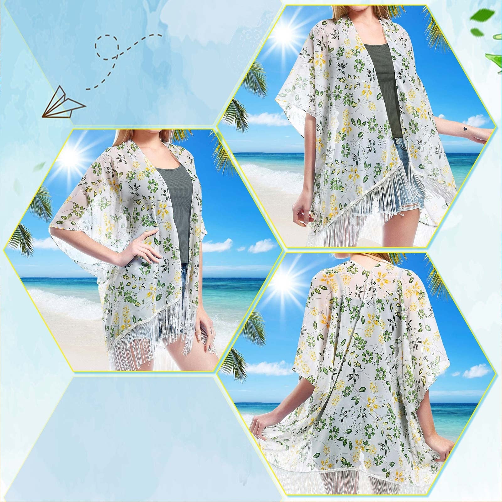 Chiffon Floral Loose Cover Up  Kimono