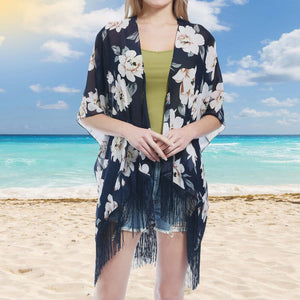 Chiffon Floral Loose Cover Up  Kimono