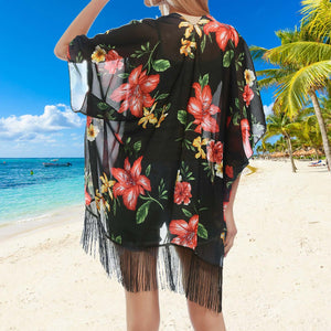 Chiffon Floral Loose Cover Up  Kimono