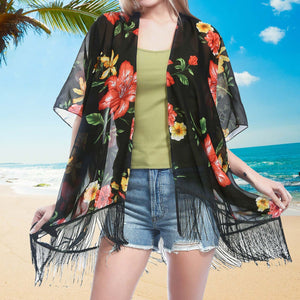 Chiffon Floral Loose Cover Up  Kimono