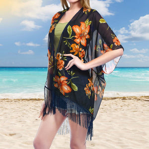 Chiffon Floral Loose Cover Up  Kimono