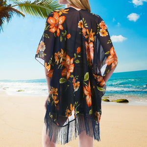 Chiffon Floral Loose Cover Up  Kimono