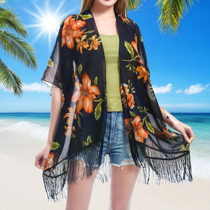 Chiffon Floral Loose Cover Up  Kimono