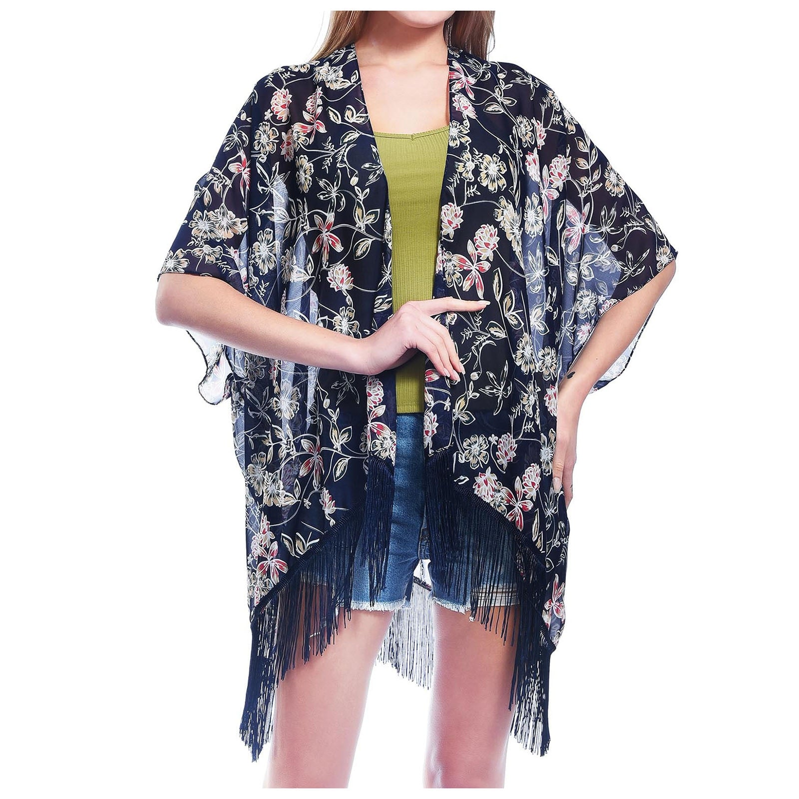 Chiffon Floral Loose Cover Up  Kimono