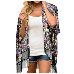 Chiffon Floral Loose Cover Up  Kimono