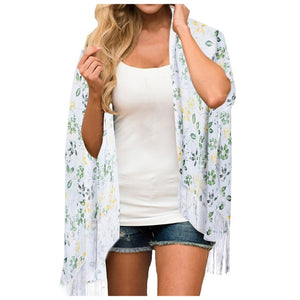 Chiffon Floral Loose Cover Up  Kimono