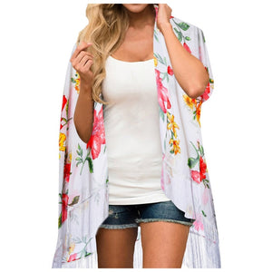Chiffon Floral Loose Cover Up  Kimono
