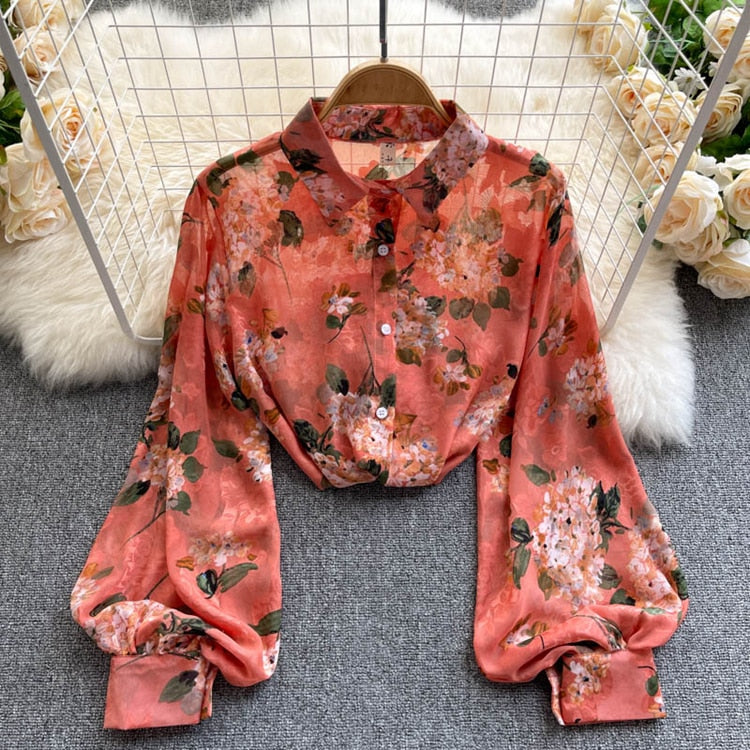 Elegant Rose Print  Office N Casual Shirt