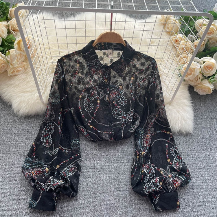 Elegant Rose Print  Office N Casual Shirt