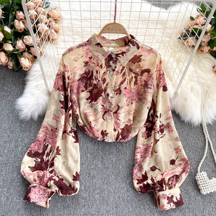 Elegant Rose Print  Office N Casual Shirt