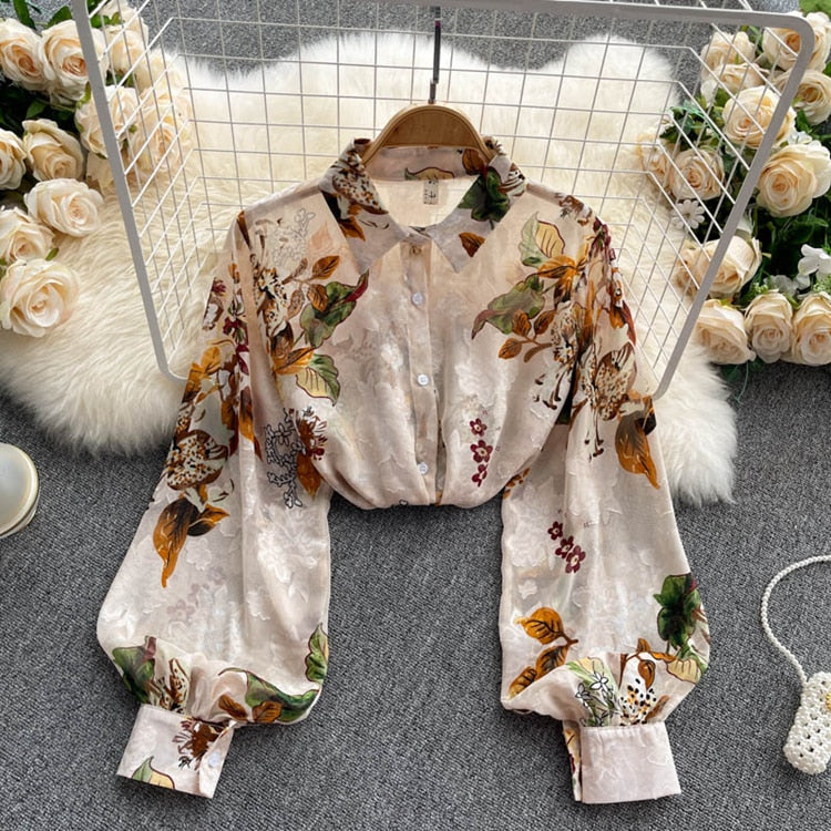 Elegant Rose Print  Office N Casual Shirt
