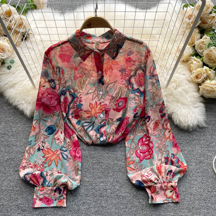 Elegant Rose Print  Office N Casual Shirt