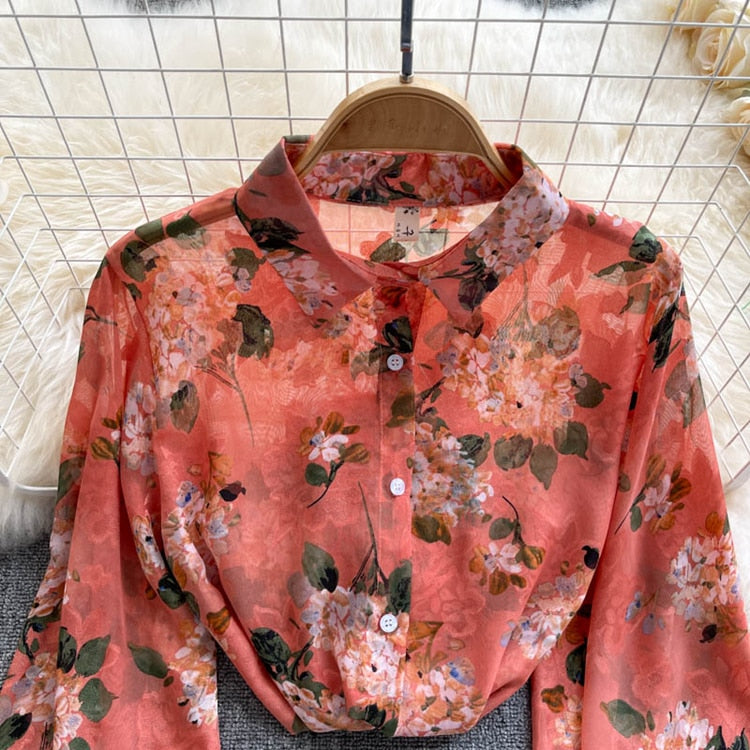 Elegant Rose Print  Office N Casual Shirt