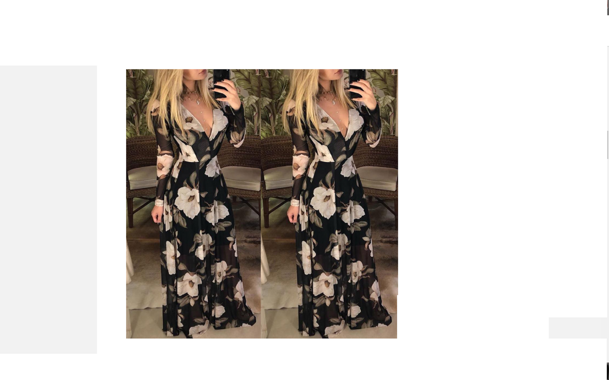 Sexy Party Long Sleeve V-Neck Maxi Dress